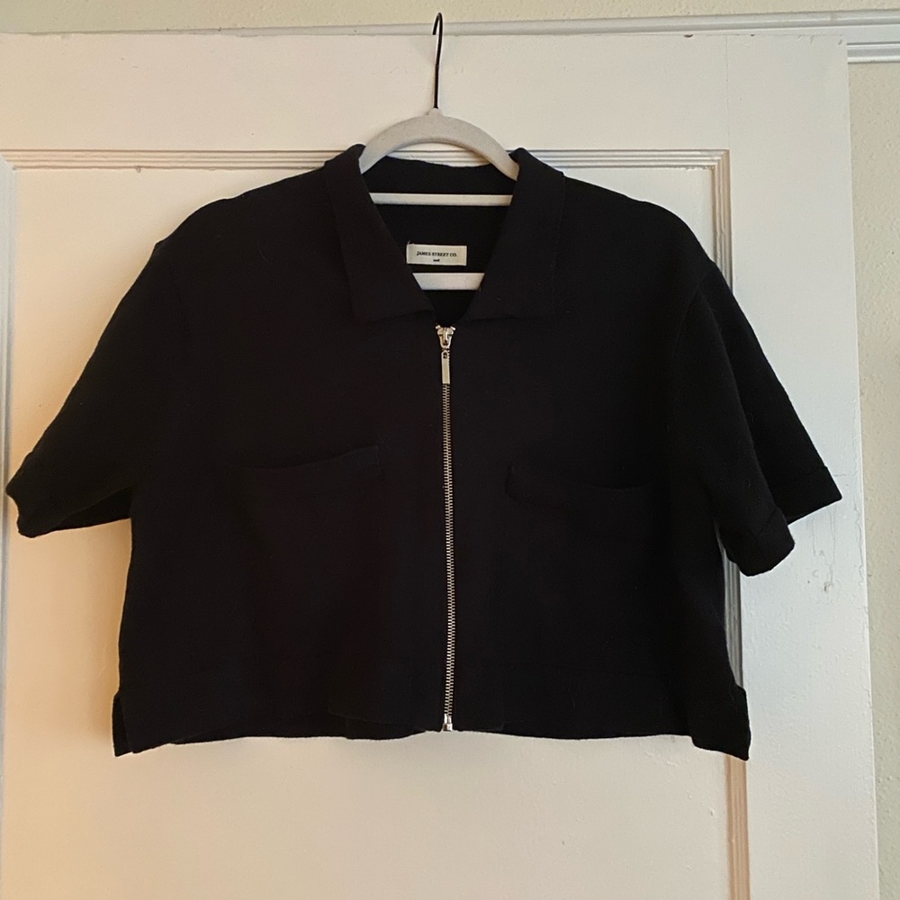 James Street Co Grant Zip in Black sz S